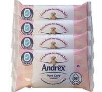 Andrex Pure Care Washlets - 4 Packs - 144 Moist Toilet Tissues - Flushable Toilet Wipes - Extra Gentle for Delicate Skin - Fragrance Free and Hypoallergenic - Biodegradable and Plastic-Free