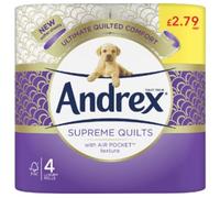 Andrex Supreme Quilts 3 Ply Toilet Roll 24 Rolls Case Pack of 6