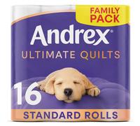 Andrex Supreme Quilts Quilted Toilet Paper - 16 Toilet Roll Pack - 25% Thicker Than Before to Provide Ultimate Quilted Comfort with Unique Air Pocket