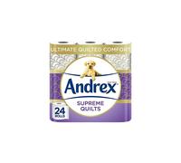 Andrex Supreme Quilts Quilted Toilet Paper - Toilet Roll Pack , 24 Count (Pack of 1)