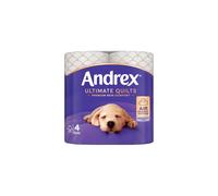 Andrex Supreme Quilts Toilet Tissue, 4 Quilted Toilet Rolls White