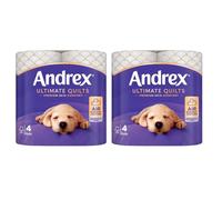 Andrex Supreme Quilts Toilet Tissue 4 Quilted Toilet Rolls White Pack of 2
