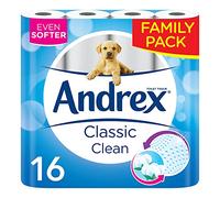 Andrex Toilet Roll - Classic Clean Toilet Paper, 16 Toilet Rolls