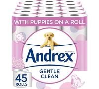 Andrex Toilet Roll - Gentle Clean Toilet Paper, 45 Toilet Rolls