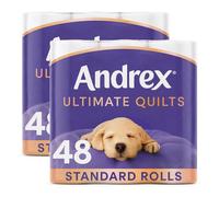 Andrex Toilet Roll Supreme Quilts Fragrance-Free 3 Ply Toilet Paper, 96 Rolls (2x48 Rolls)