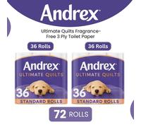 Andrex Toilet Rolls x72 Ultimate Quilts Fragrance-Free 3 Ply Toilet Paper