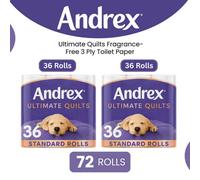 Andrex Toilet Rolls X72 Ultimate Quilts Fragrance-Free 3 Ply Toilet Paper