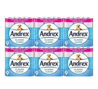 Andrex Toilet Tissue Classic Clean 9 Rolls X 6