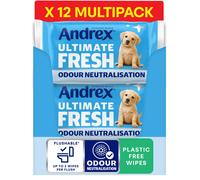 Andrex Ultimate Fresh Washlets, 12 Packs - Gentle, Biodegradable, Flushable Toilet Wipes for Everyday Hygiene, Use with Regular Toilet Roll for a