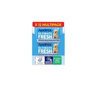 Andrex Ultimate Fresh Washlets 12 Packs Gentle Biodegradable Flushable Toilet Wipes for Everyday Hygiene Use with Regular Toilet Roll for a Shower