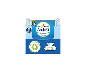 Andrex Ultimate Fresh Washlets 12 Packs Gentle Biodegradable Flushable Toilet Wipes for Everyday Hygiene Use with Regular Toilet Roll for a Shower
