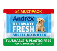 Andrex Washlets Classic Clean Biodegradable & Flushable Toilet Wipes. 4 Pack