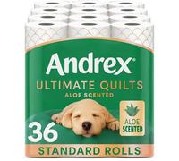 Andrex Ultimate Quilt Toilet Roll - 36 Toilet Rolls with Aloe Vera Fragrance, 3-Ply, Bulk Buy, Soft, Thick Sheets, FSC Certified