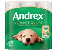 Andrex Ultimate Quilts Aloe Scented Toilet Tissue, 3-Ply, 9 Rolls