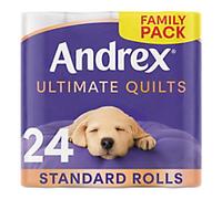 Andrex® Ultimate Quilts Standard Roll Toilet Tissue 3 Ply 04475901 Pack of 24 Toilet Rolls