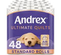 Andrex Ultimate Quilts Toilet Paper 48 Rolls, Air Pocket Technology for Soft, Thick Sheets - Bulk Pack of 48 Quilted Toilet Rolls, FSC Certified