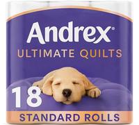 Andrex Ultimate Quilts Toilet Tissue 18 Standard Rolls, Air Pocket Technology for Soft, Thick Sheets (Previously Andrex Supreme Quilts) - 18 Toilet Rolls
