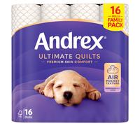 Andrex Ultimate Quilts Toilet Tissue, 3-Ply, 16 Rolls