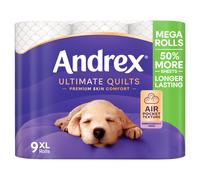 Andrex Ultimate Quilts Toilet Tissue, 3-Ply, 9 Mega Rolls