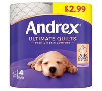 Andrex Ultimate Quilts Toilet Tissue 4 Rolls £2.99 PMP | Case of 6