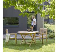 Andria - Solid teak garden set with 2 armchairs Natural