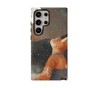 Andriez Orange Cat in Traditional Robe Under Full Moon - Matte Tough Case - Compatible with Galaxy S24 Ultra