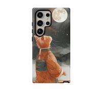 Andriez Orange Cat in Traditional Robe Under Full Moon - Matte Tough Case - Compatible with Galaxy S24 Ultra