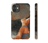 Andriez Orange Cat in Traditional Robe Under Full Moon - Matte Tough Case - Compatible with iPhone 11