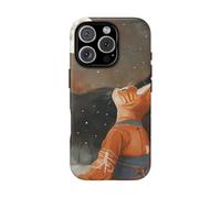 Andriez Orange Cat in Traditional Robe Under Full Moon - Matte Tough Case - Compatible with iPhone 16 Pro