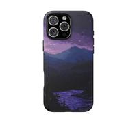 Andriez Pixel Art Pacific Northwest Night Landscape - Matte Tough Case - Compatible with iPhone 16 Pro Max Purple