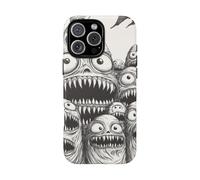 Andriez Slimy Monster Heads Line Art - Matte Tough Case - Compatible with iPhone 16 Pro Max White