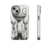Andriez Slimy Monster Trio Line Art - Matte Tough Case - Compatible with iPhone 14 Black