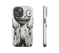 Andriez Slimy Monster Trio Line Art - Matte Tough Case - Compatible with iPhone 15 Black