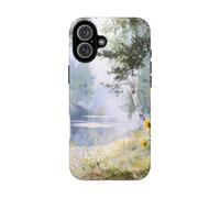 Andriez Yellow Sunflowers by a Forest Lake - Matte Tough Case - Compatible with iPhone 16 Plus