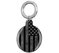 ANDRIU Case Compatible with Air Tag,Protective Tracker Case with Loop Keychain Holder,Scratch Resistant Air Tag Cover for Wallet,Luggage,Dog,Pets(Cool American Flag)