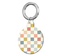 ANDRIU Compatible with Case Airtag Cover,Scratch-Resistant Cover with Loop Keychain Holder, Replacement Tracker Case for Wallet, Luggage, Dogs, and Pets(Checkered Beige)