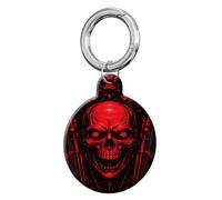 ANDRIU Compatible with Case Airtag Cover,Scratch-Resistant Cover with Loop Keychain Holder, Replacement Tracker Case for Wallet, Luggage, Dogs, and Pets(Red Skull)