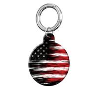 ANDRIU Compatible with Case Airtag Cover,Scratch-Resistant Cover with Loop Keychain Holder, Replacement Tracker Case for Wallet, Luggage, Dogs, and Pets(Black Red American Flag)