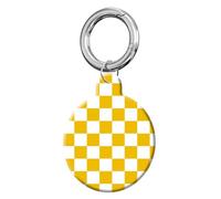 ANDRIU Compatible with Case Airtag Cover,Scratch-Resistant Cover with Loop Keychain Holder, Replacement Tracker Case for Wallet, Luggage, Dogs, and Pets(Yellow Checkerboard)