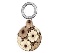 ANDRIU Compatible with Case Airtag Cover,Scratch-Resistant Cover with Loop Keychain Holder, Replacement Tracker Case for Wallet, Luggage, Dogs, and Pets(Floral Leopard)