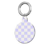 ANDRIU Compatible with Case Airtag Cover,Scratch-Resistant Cover with Loop Keychain Holder, Replacement Tracker Case for Wallet, Luggage, Dogs, and Pets(Pastel Purple Checkered)