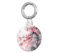 ANDRIU Compatible with Case Airtag Cover,Scratch-Resistant Cover with Loop Keychain Holder, Replacement Tracker Case for Wallet, Luggage, Dogs, and Pets(Cherry Blossom Watercolor Art)