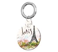 ANDRIU Compatible with Case Airtag Cover,Scratch-Resistant Cover with Loop Keychain Holder, Replacement Tracker Case for Wallet, Luggage, Dogs, and Pets(Eiffel Tower Paris)