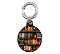 ANDRIU Compatible with Case Airtag Cover,Scratch-Resistant Cover with Loop Keychain Holder, Replacement Tracker Case for Wallet, Luggage, Dogs, and Pets(Bookshelf Plant Book)