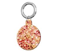 ANDRIU Compatible with Case Airtag Cover,Scratch-Resistant Cover with Loop Keychain Holder, Replacement Tracker Case for Wallet, Luggage, Dogs, and Pets(Pink Red Glitter)