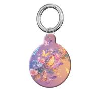 ANDRIU Compatible with Case Airtag Cover,Scratch-Resistant Cover with Loop Keychain Holder, Replacement Tracker Case for Wallet, Luggage, Dogs, and Pets(Butterfly Floral Gradient)