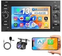 Android 13 7 Inch Car Stereo for Ford Fiesta MK5 2006 2007 2008 with Carplay/Android Auto,GPS Sat Nav WiFi Bluetooth RDS DAB+ SWC AHD Backup Camera Mic,4+64G