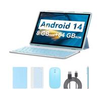 Android 13 Tablet with Keyboard, 10.1 inch 10GB RAM+64GB ROM 2024 Newest 2 in 1 Tablets with Case Mouse Stylus Pen, 1.8GHz, 1280x800 HD Touch Screen, Camera