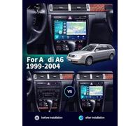 Android 14 Autoradio for AUD-i A6 1999-2004, 9" Screen, Carplay, GPS Navigation, Bluetooth 5.0, Hi-Fi Sound, FM Radio, WiFi, Steering Wheel Control, Microphone, Rear Camera Support