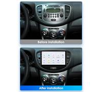 Android 14 Autoradio for i10 2007-2013, 9" Touchscreen Double DIN Stereo, Wireless CarPlay & Android Auto, Bluetooth, RDS/FM, GPS, WiFi, SWC, Rear Camera & Microphone